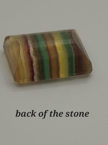 Rainbow fluorite gemstone - faceted natural Fluorspar 25.00 CTS - Picture 9 of 13