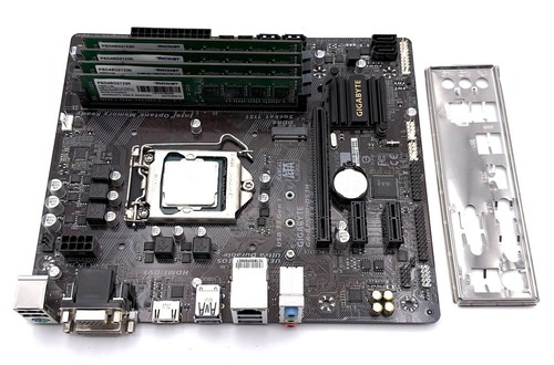 GIGABYTE GA-B250M-DS3H Motherboard IO + Intel G4560 3.50GHz CPU + 16GB RAM Combo
