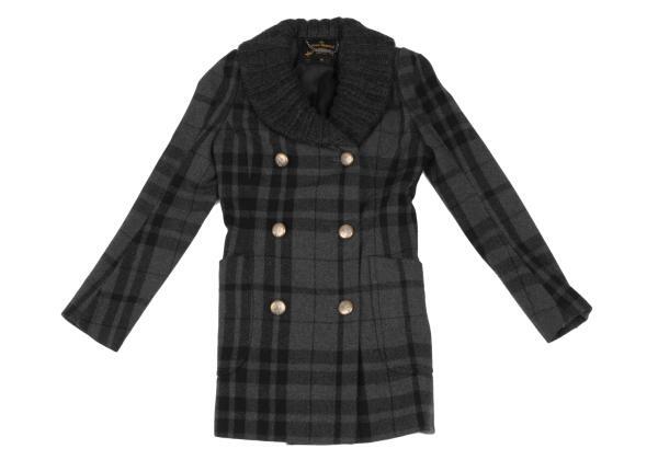 Vivienne Westwood ANGLOMANIA Wool Check Shawl Collar Half