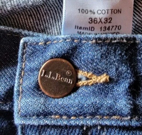 New w/o Tags LL Bean Blue Jeans Mens 36X32 Relaxed Fit Denim 100% Cotton Unworn - Picture 5 of 13