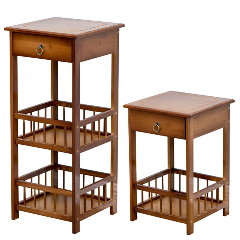 Bamboo end table with drawer deals