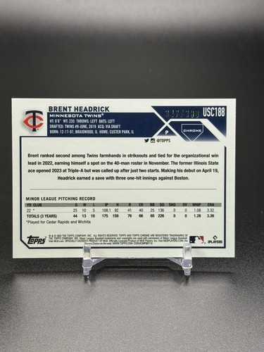 2023 Topps Chrom Update Brent Headrick #/399 RC Rookie Magenta Refraktor USC188 - Bild 2 von 2