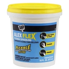 DAP Alex Flex Spackling 16oz White Flexible Sealant Won't Sink Shrink Crack
