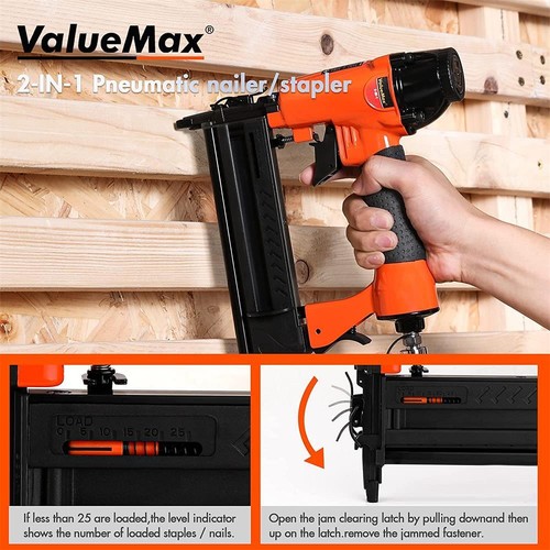 3-in-1 Manual Nail Gun/Pneumatic Brad Nailer w/Staple/2-in-1 Nail Gun Staple Gun - Picture 7 of 15