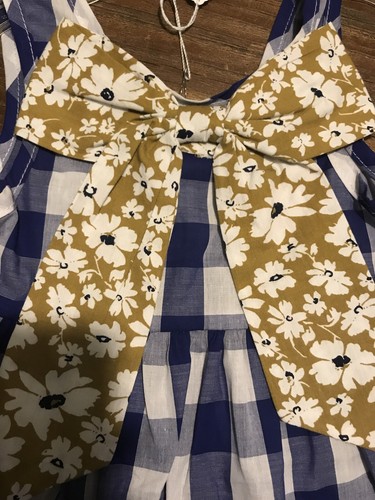 Girls blue Buffalo Print Boutique Dress With floral Bow - Bild 2 von 6