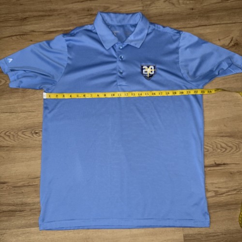Tampa Bay Rays Size Large Blue Antigua MLB Embroidered Logo Striped Polo Shirt - Picture 4 of 8