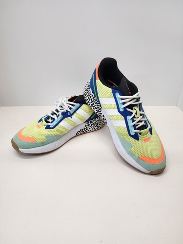 Adidas Athletic ShoesZX 1K Boost Youth Size 5.5 Yellow Green Leopard print - Picture 6 of 11