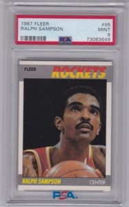 1987-88 FLEER BASKETBALL RALPH SAMPSON #95 ROCKETS PSA 9 *392