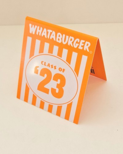 Brand New Whataburger Texas Chain Table Tent Class Of 2023 Graduate Memory Gift - Picture 3 of 3