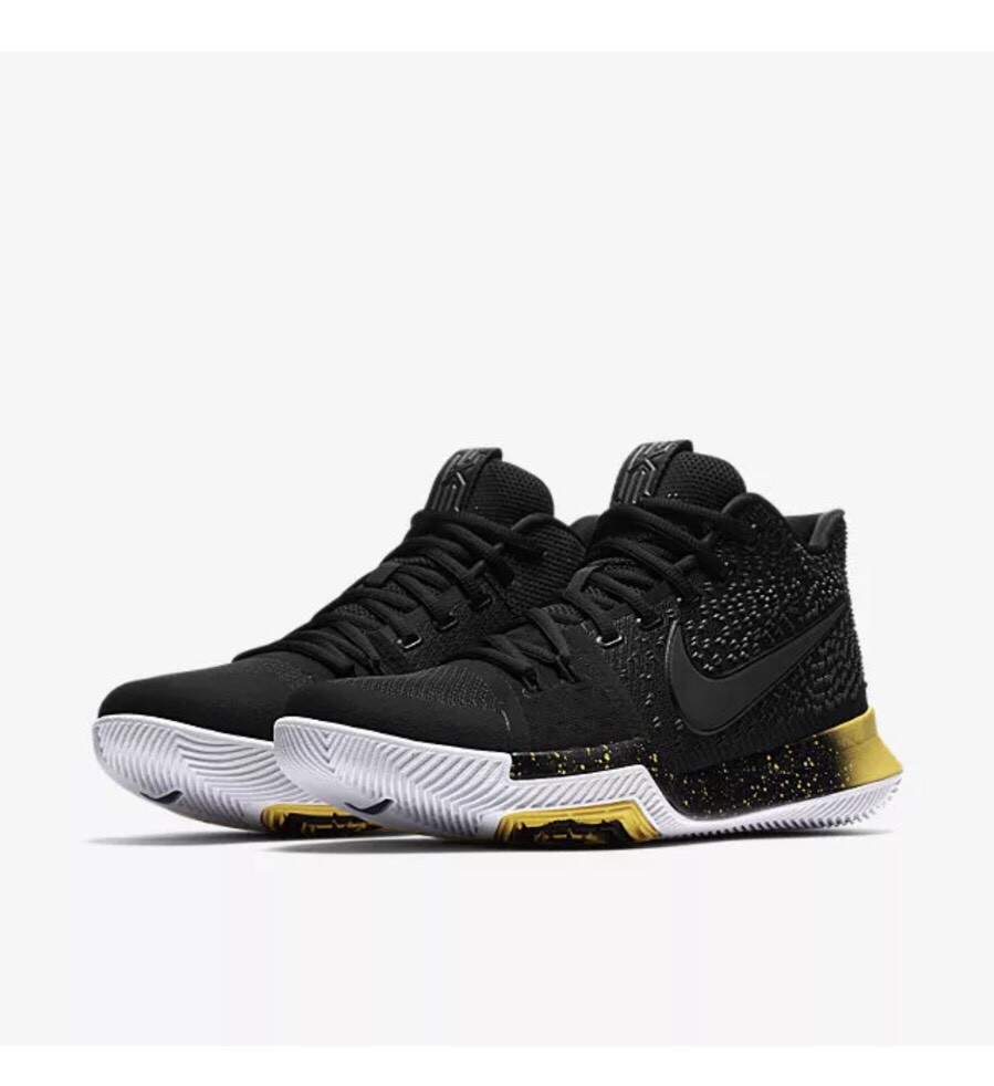 New Nike Kyrie 3 Zoom Black White Yellow 852395-901 Men Sz 11.5 New Nike Kyrie 3 Zoom Black White Yellow 852395-901 Men Sz 11.5