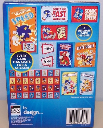 Valentines Day Exchange Cards (Box of 32) with Stickers Sonic The Hedgehog - Picture 2 of 4