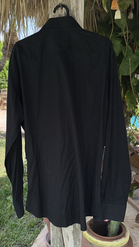 DSQUARED2 BLACK BUTTON DOWN LONG SLEEVE CASUAL SHIRT Sz 54 MADE IN ITALY - Picture 7 of 8