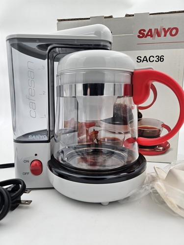 Sanyo Cafe San Jr 3-Cup Personal Coffee Maker Model SAC36 Vintage New 80s