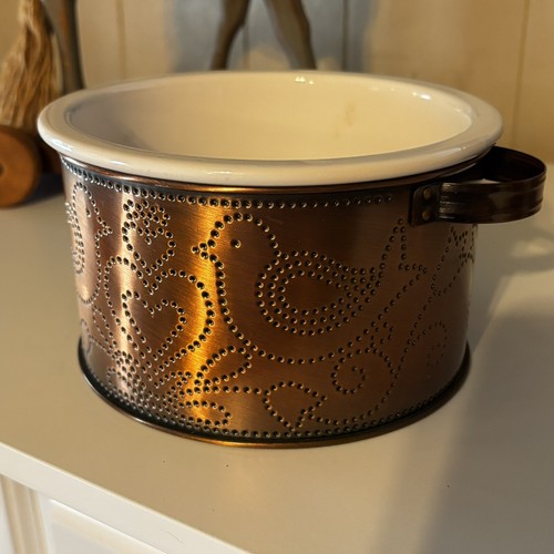 LATA PERFORADA Cobre PA Diseño Holandés 6 1/2" REDONDA... CAZUELA INCLUIDA - Imagen 5 de 12