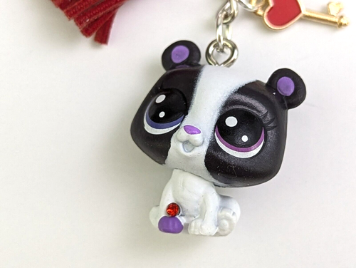 Littlest Pet Shop Schlüsselanhänger LPS Baby Panda Bär Mond Bärenjunge Mini Handarbeit - Bild 2 von 5