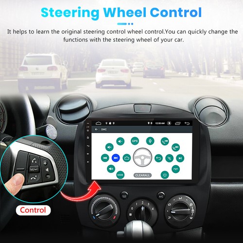 Per Mazda 2 2007-2013 9" Android 13 Autoradio GPS Navigatore Satellitare Carplay WIFI BT - Foto 7 di 13