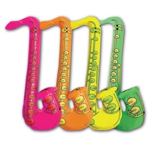 8 Inflatable Saxophone Blow Up Toy Hen Night Stag Fancy Dress Party Bag Filler - Picture 6 of 6