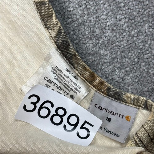 Carhartt Dungarees Womens 30x28 Brown RealTree Camo Bib Overalls Quilted Lady - Picture 10 of 13