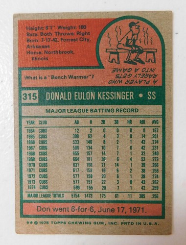 1975 TOPPS BASEBALL YOU PICK YOUR CARD, COMPLETE YOUR SET #'S 7-315 (item E8) - Picture 488 of 488