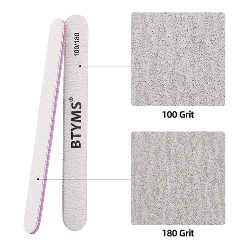 BTYMS 25Pcs Nail Files 100/180 Grit Double Sided Emery Board Nail Buffering File - Picture 3 of 12