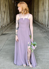Azazie Sz S Bridesmaid Prom Formal Dress Lavender Dusk Spaghetti Strap (C)