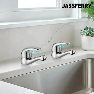 JASSFERRY Bathroom Sink Taps Lever Basin Taps Chrome-Plated Hot and Cold Water