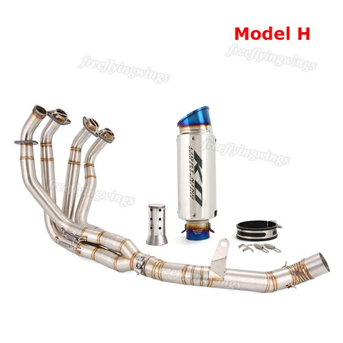 Full System Exhaust Header Pipe Black Muffler Baffle For Kawasaki Z900 2017-2024 - Picture 9 of 11