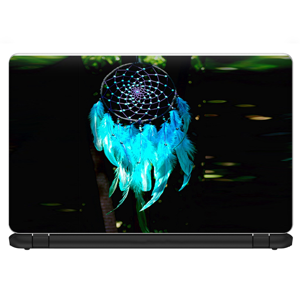Skin Vinyl Universel Pour PC Portable 15" – Motif Plumes Roses Et Attrape-rêves