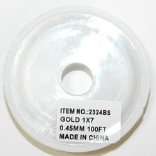 WC118 Gold Nylon Coated Stainless Steel Tigertail 0.018 7-Strand Beading Wire