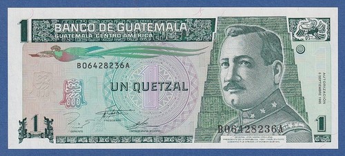 GUATEMALA -- 1 QUETZAL ( 6.9.1995 ) -- UNC -- PICK 87c . - Picture 1 of 2