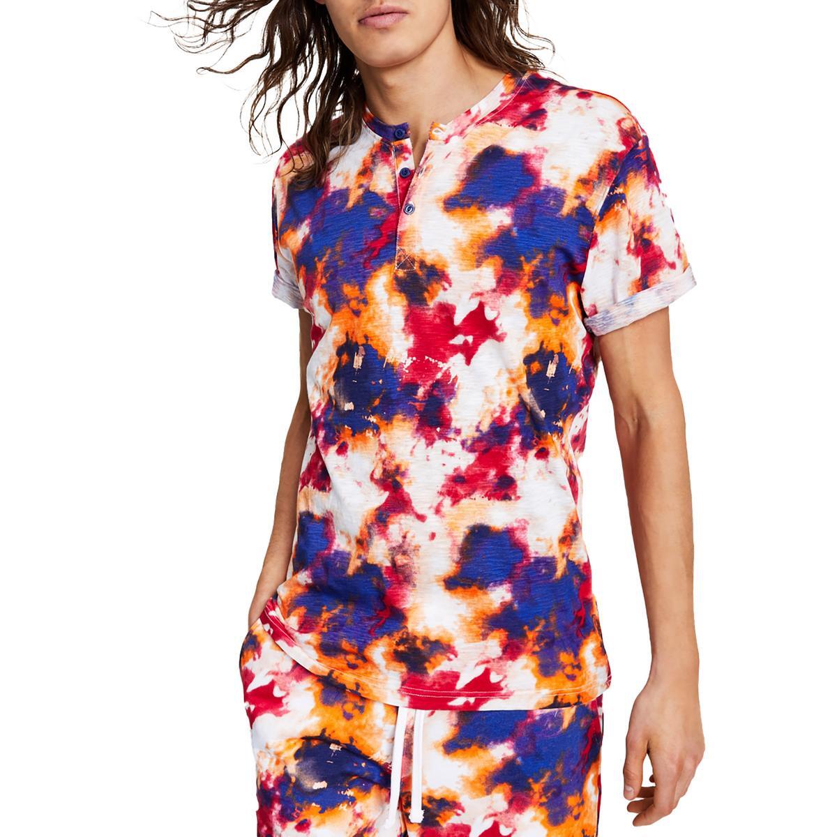 Sun + Stone Мужской фиолетовый пуловер с коротким рукавом Henley Shirt XL BHFO 0522