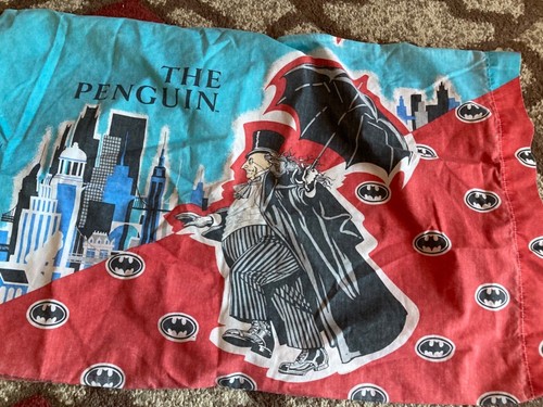Vintage 1991 Batman Returns Penguin DC Comics Twin Fitted Sheet + Pillow Case - Picture 5 of 9