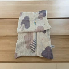 Baby Dove Soap Clouds Moon Stars Muslin Swaddle White Baby Blanket 26" -