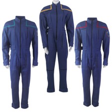 For Enterprise Duty Jumpsuits Starfleet Gold Red Blue Stripes Cosplay Uniforms