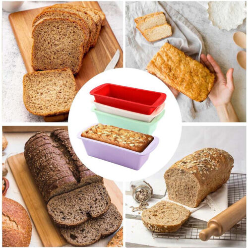 4x Rectangle Silicone Bread Loaf Cake Mold Pan Tins Non Stick Baking Tray Mould - Picture 14 of 16