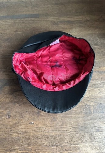 Topshop Ladies Black Faux Leather Baker Fidder Newsboy Style Hat Size Small - Bild 3 von 12