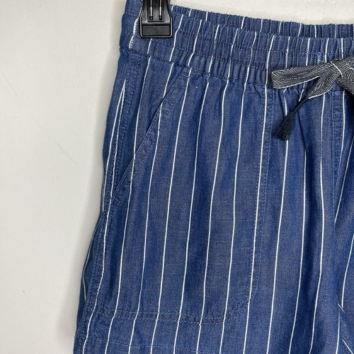 J.CREW Seaside Shorts Women XXS Indigo Stripe Pull-On Cotton Blend AV825 - Picture 5 of 16