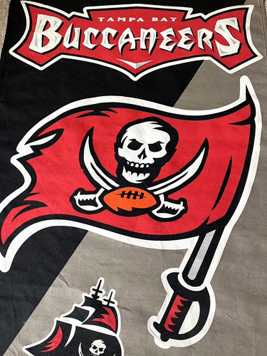 Vintage Cushion Craft NFL Football Tampa Bay Buccaneers Logo Banner Flag w/Rod - Picture 2 of 10