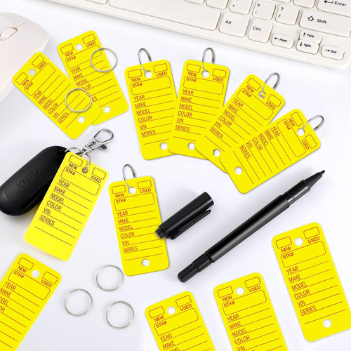 500 Pcs Key Tags with Labels Car Dealership Key Tags with Rings Blank Shop Label - Picture 5 of 12
