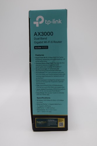 TP-Link Archer AX55 router wireless dual band nero AX3000 Gigabit WiFi 6 - Foto 3 di 12