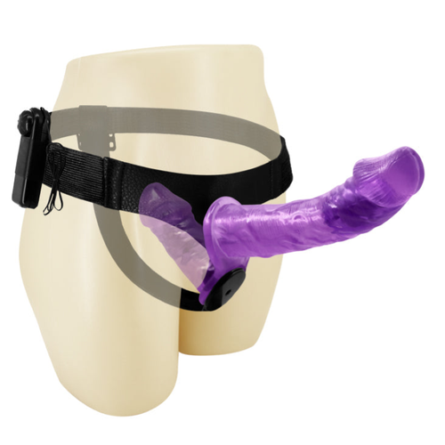 Strap On Harness Indossabile Donna Doppio Dildo Viola Penetrazione Telecomando - Foto 3 di 10