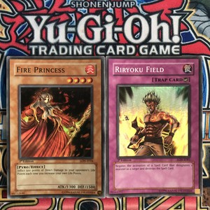 Fire-Princess-amp-Riryoku-Field-LON-E034-amp-81-Super-Rare-1st-Edition-LP-YuGiOh