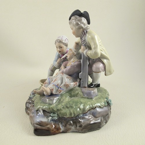 Carl Thieme Potschappel German Porcelain Figurine Group Mischievous Boys Tickle - Picture 9 of 12