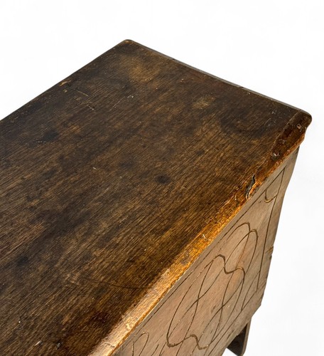 ANTIKER DECKENKASTEN EICHE UND ULME SELTENER KERZENKASTEN UM 1800 - Bild 11 von 15