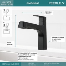Peerless P6919LF-BL Single-Handle Lever Kitchen Faucet Black, Xander Line
