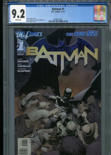 Batman #1 Neu 52 (1st Print) CGC 9.2 weiße Seiten