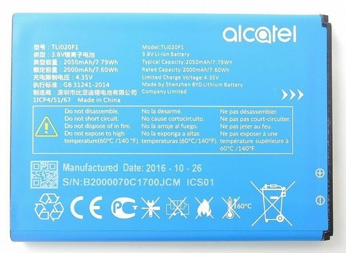 Alcatel OEM 4.35V Li-ion Cell Phone Battery Ideal Xcite 5044R AT&T TLi020F1 New - Picture 2 of 2