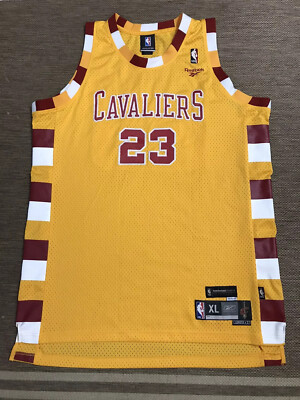 NBA REEBOK CLEVELAND CAVALIERS LEBRON JAMES 23 JERSEY YELLOW