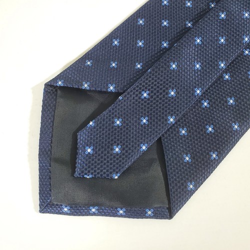 City Classic Navy Blue Small Flower Floral Neck Tie A139 - Picture 5 of 6