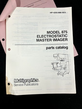 AM MULTIGRAPHICS 875 ELECTROSTATIC MASTER IMAGER PARTS CATALOG HP-4293-MM, 1/82